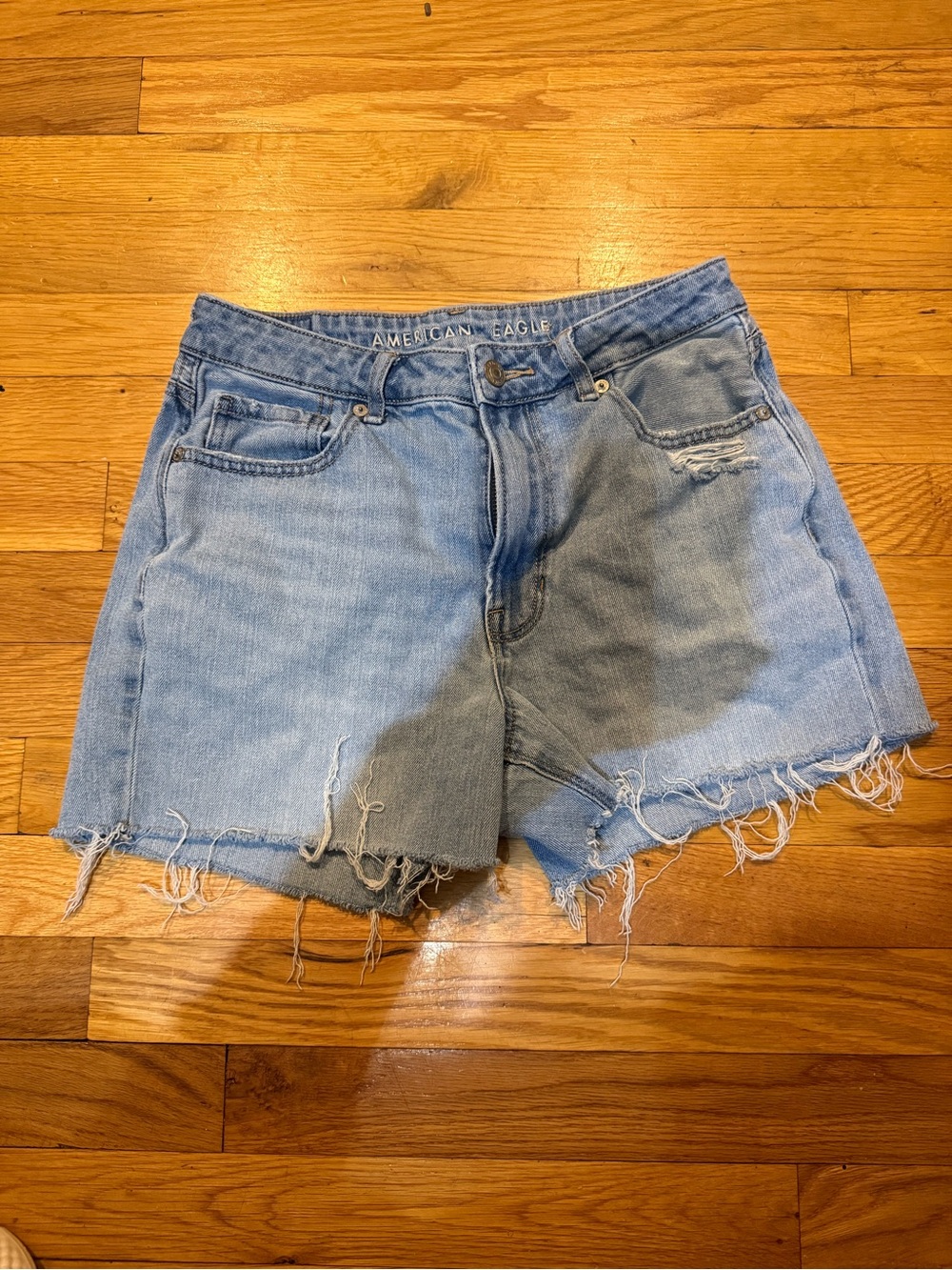 American Eagle Outfitters Light Wash Distressed Denim Shorts